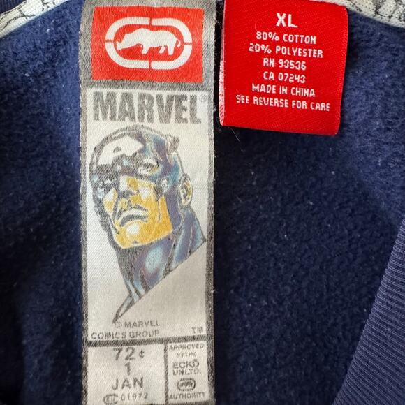 Vintage Ecko Unltd Marvel 2001 Comics Captain America Graphic Sweatshirt Size XL - Picture 15 of 15